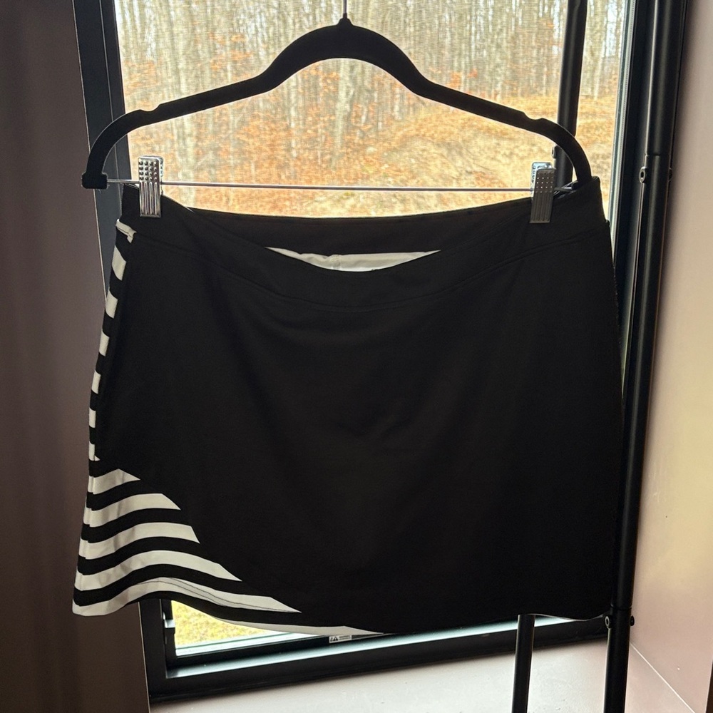 Black and White Striped Women's Skirt